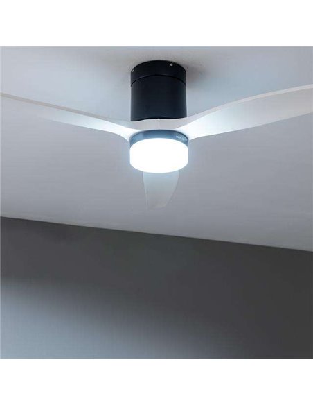 Cecotec EnergySilence Aero 5600 Aqua Black&White Connected Ventilador de Techo 40W Luz Bombilla Mando / WiFi
