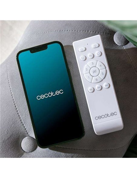 Cecotec EnergySilence Aero 5600 Aqua Black&White Connected Ventilador de Techo 40W Luz Bombilla Mando / WiFi