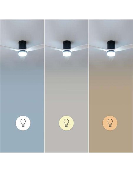 Cecotec EnergySilence Aero 5600 Aqua Black&White Connected Ventilador de Techo 40W Luz Bombilla Mando / WiFi