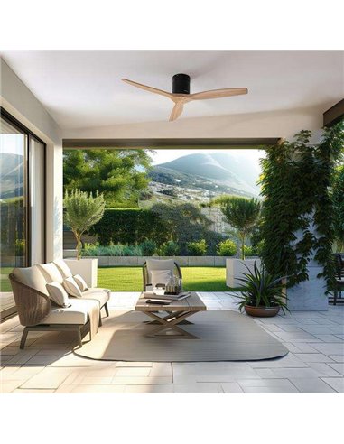 Cecotec EnergySilence Aero 5500 Aqua Black&LightWood Connected Ventilador de Techo de 40W y 52” Mando / WiFi