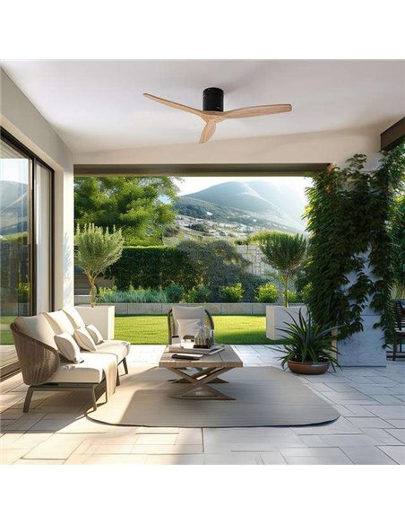 Cecotec EnergySilence Aero 5500 Aqua Black&LightWood Connected Ventilador de Techo de 40W y 52” Mando / WiFi
