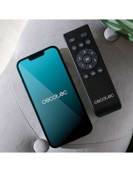 Cecotec EnergySilence Aero 5500 Aqua Black&LightWood Connected Ventilador de Techo de 40W y 52” Mando / WiFi