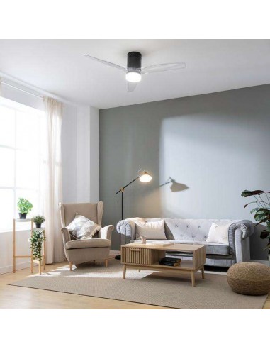 Cecotec EnergySilence Aero 5285 Sun BlackTransparent Ventilador de techo de 40W Luz Bombilla Mando / WiFi