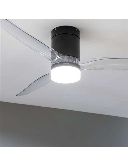 Cecotec EnergySilence Aero 5285 Sun BlackTransparent Ventilador de techo de 40W Luz Bombilla Mando / WiFi