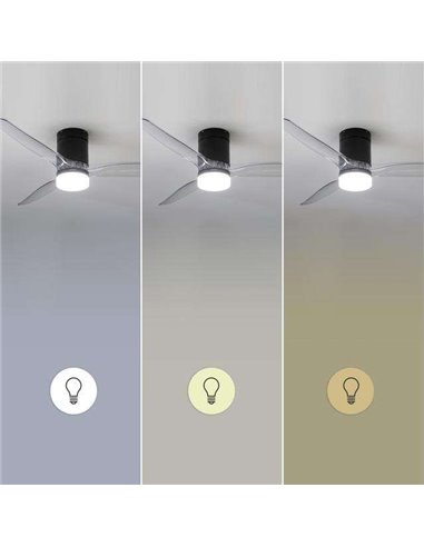 Cecotec EnergySilence Aero 5285 Sun BlackTransparent Ventilador de techo de 40W Luz Bombilla Mando / WiFi