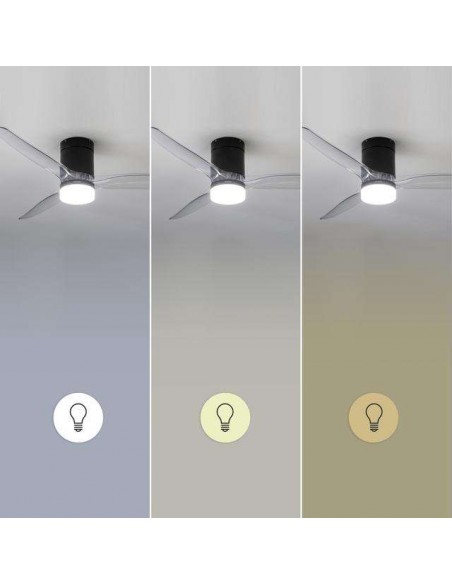 Cecotec EnergySilence Aero 5285 Sun BlackTransparent Ventilador de techo de 40W Luz Bombilla Mando / WiFi