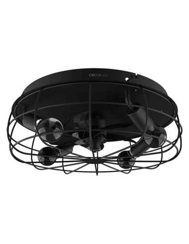 Cecotec EnergySilence LampAero 600 Iron Design Ventilador de Techo de Diseño 20W con Portalámparas y Mando