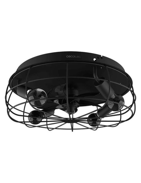 Cecotec EnergySilence LampAero 600 Iron Design Ventilador de Techo de Diseño 20W con Portalámparas y Mando