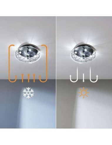 Cecotec EnergySilence LampAero 600 Iron Design Ventilador de Techo de Diseño 20W con Portalámparas y Mando