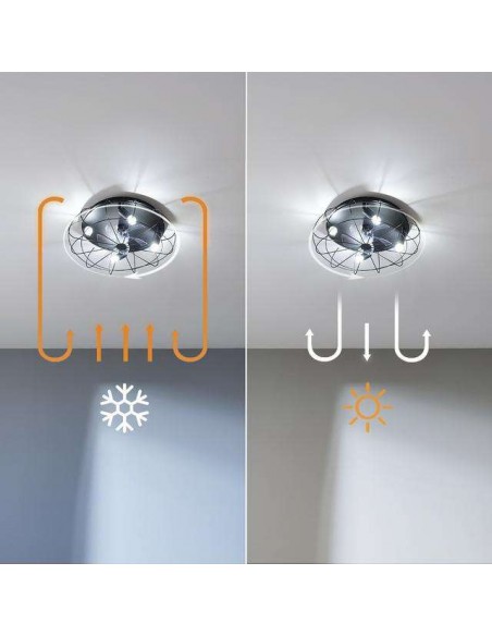 Cecotec EnergySilence LampAero 600 Iron Design Ventilador de Techo de Diseño 20W con Portalámparas y Mando