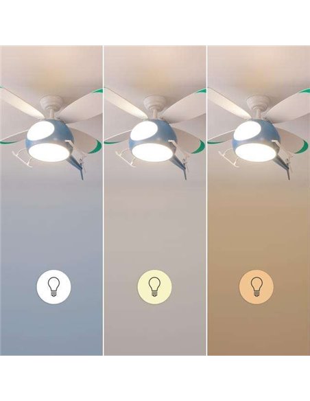 Cecotec EnergySilence Aero 4600 Helicopter Ventilador de Techo de Diseño Helicóptero 35W Luz LED con Mando