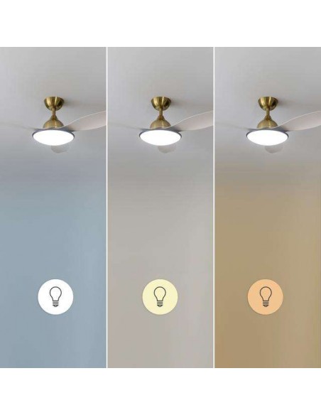 Cecotec EnergySilence 4800 Light GoldWhite Ventilador de Techo 35W Luz LED con Mando
