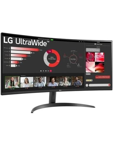 LG 34WR50QK-B 34" LED VA UltraWide QHD 100Hz FreeSync Monitor Curvo