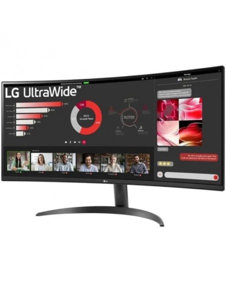LG 34WR50QK-B 34" LED VA UltraWide QHD 100Hz FreeSync Monitor Curvo