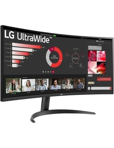 LG 34WR50QK-B 34" LED VA UltraWide QHD 100Hz FreeSync Monitor Curvo