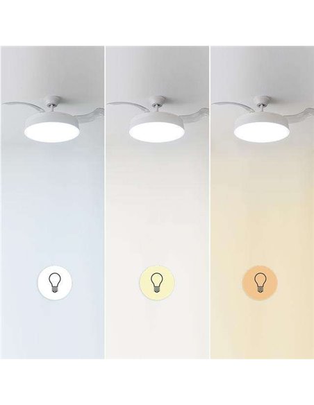 Cecotec Energysilence Aero 4200 Invisible White Ventilador de Techo Luz LED con Mando a Distancia
