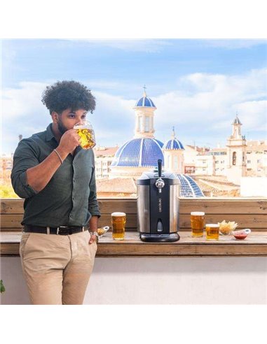 Cecotec BeerFlow Steel 5000 Dispensador de Cerveza 65W Acabados Acero Inoxidable para Barril 5L