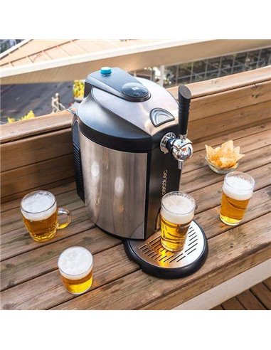 Cecotec BeerFlow Steel 5000 Dispensador de Cerveza 65W Acabados Acero Inoxidable para Barril 5L
