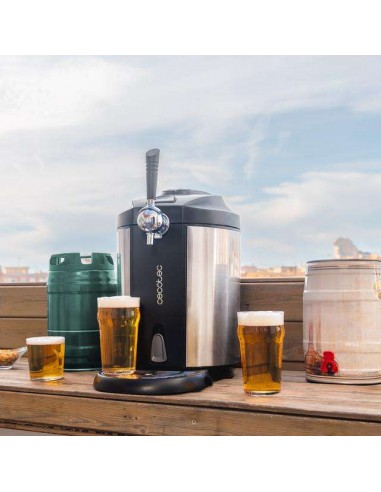 Cecotec BeerFlow Steel 5000 Dispensador de Cerveza 65W Acabados Acero Inoxidable para Barril 5L