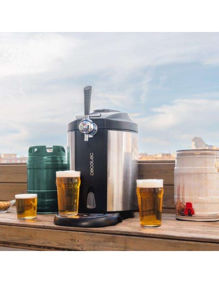 Cecotec BeerFlow Steel 5000 Dispensador de Cerveza 65W Acabados Acero Inoxidable para Barril 5L