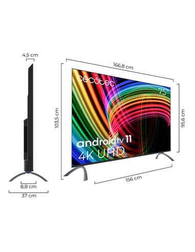 Cecotec A3 Series ALU30075 M 75" LED 4K UltraHD HDR10 Televisor