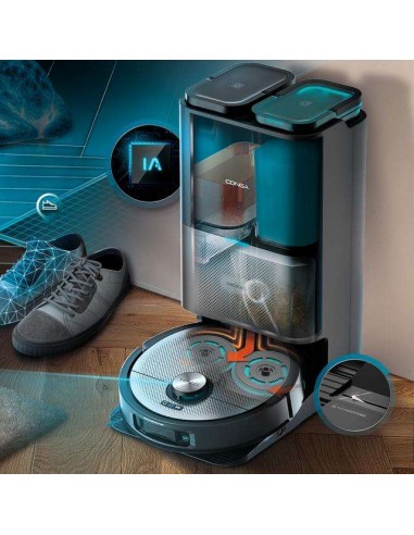 Cecotec Conga 20090 ProAI InfinitySoap Cut&Spa Robot Aspirador con Tecnología Láser con Base de Autovaciado