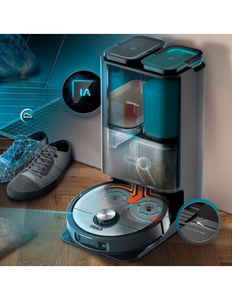 Cecotec Conga 20090 ProAI InfinitySoap Cut&Spa Robot Aspirador con Tecnología Láser con Base de Autovaciado