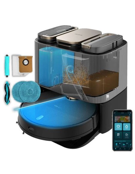 Cecotec Conga 13090 Spin Revolution Home&Wash Robot Aspirador con Base de Autovaciado 4en1