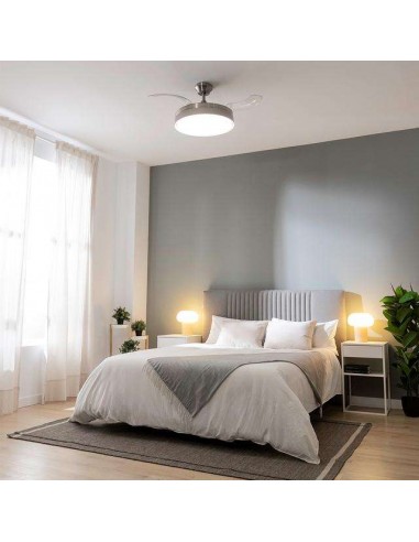 Cecotec Energysilence Aero 4200 Invisible Steel Ventilador de Techo Luz LED con Mando a Distancia