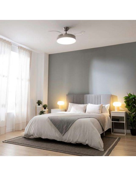 Cecotec Energysilence Aero 4200 Invisible Steel Ventilador de Techo Luz LED con Mando a Distancia