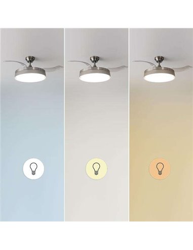Cecotec Energysilence Aero 4200 Invisible Steel Ventilador de Techo Luz LED con Mando a Distancia