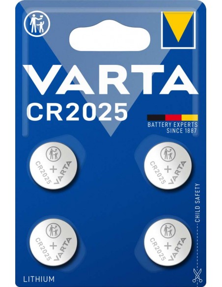 Varta Pack 4 Pilas Botón CR2025 3V