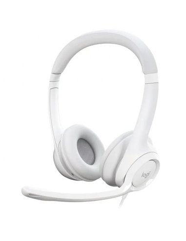 Logitech H390 Auriculares con Cable y Supresión de Ruido funciona con Chromebook Blancos