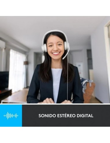 Logitech H390 Auriculares con Cable y Supresión de Ruido funciona con Chromebook Blancos