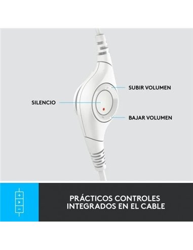 Logitech H390 Auriculares con Cable y Supresión de Ruido funciona con Chromebook Blancos