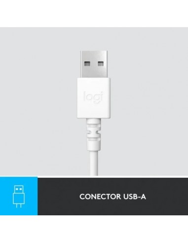 Logitech H390 Auriculares con Cable y Supresión de Ruido funciona con Chromebook Blancos