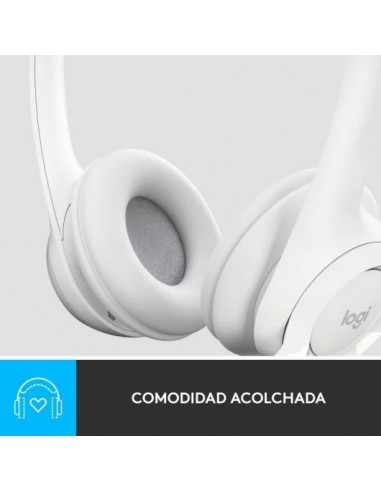 Logitech H390 Auriculares con Cable y Supresión de Ruido funciona con Chromebook Blancos