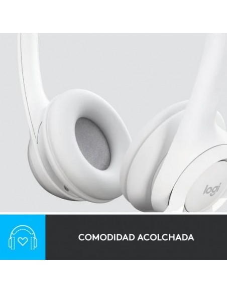 Logitech H390 Auriculares con Cable y Supresión de Ruido funciona con Chromebook Blancos