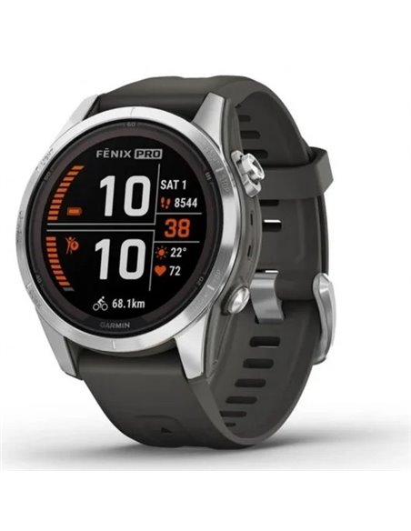 Garmin Fénix 7S Pro Reloj Smartwatch 42mm Plata con Correa Grafito