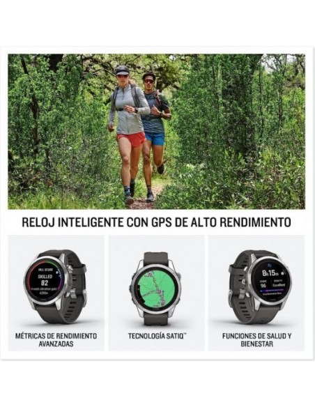 Garmin Fénix 7S Pro Reloj Smartwatch 42mm Plata con Correa Grafito