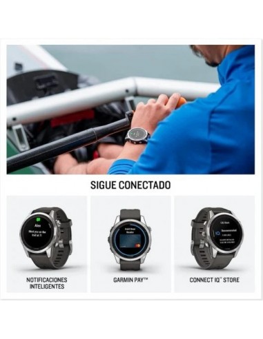 Garmin Fénix 7S Pro Reloj Smartwatch 42mm Plata con Correa Grafito