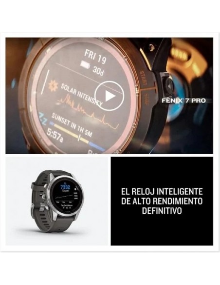 Garmin Fénix 7S Pro Reloj Smartwatch 42mm Plata con Correa Grafito