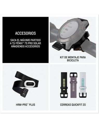 Garmin Fénix 7S Pro Reloj Smartwatch 42mm Plata con Correa Grafito