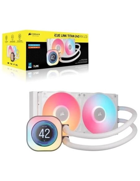 Corsair iCUE LINK TITAN 240 RX LCD Kit Refrigeración Líquida 240mm Blanco