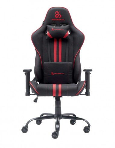 Newskill Kitsune V2 Silla Gaming acabada en Tela Negro Espacial/Rojo