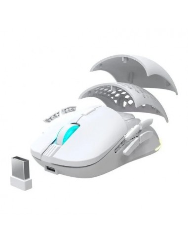 Newskill Arakne Elite Ivory Ratón Inalámbrico RGB 16000 DPI Blanco