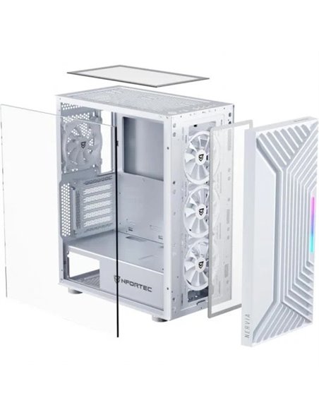 Nfortec Nervia White ARGB Caja Cristal Templado USB 3.0 Blanca