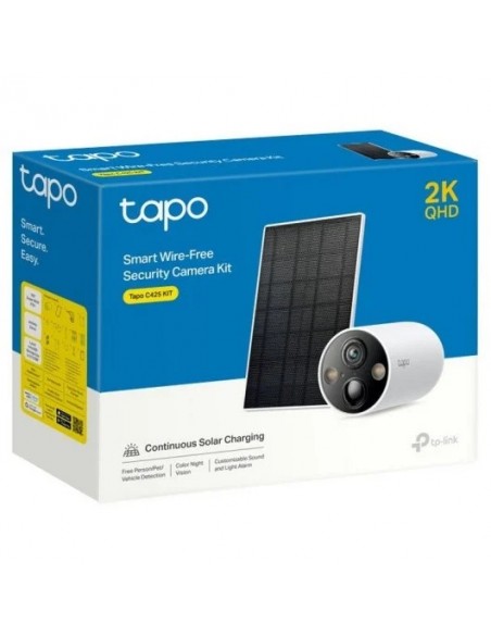 TP-Link Tapo C425 Kit Cámara de Vigilancia Exterior 2K QHD Wi-Fi con Batería y Panel Solar Blanca