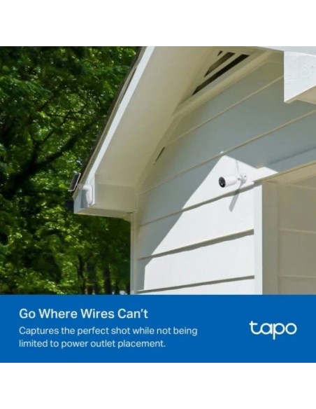 TP-Link Tapo C425 Kit Cámara de Vigilancia Exterior 2K QHD Wi-Fi con Batería y Panel Solar Blanca