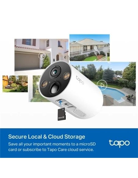 TP-Link Tapo C425 Kit Cámara de Vigilancia Exterior 2K QHD Wi-Fi con Batería y Panel Solar Blanca